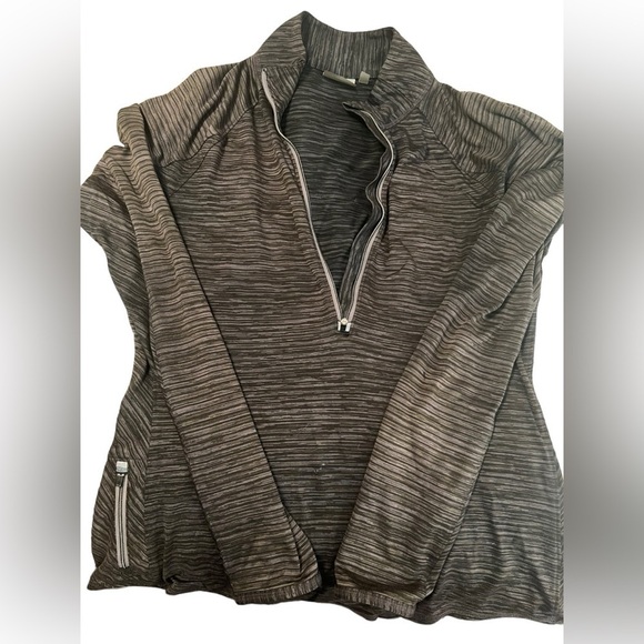 Athleta Mendoza Half Zip Pullover Space Dye Grey large - Picture 5 of 6